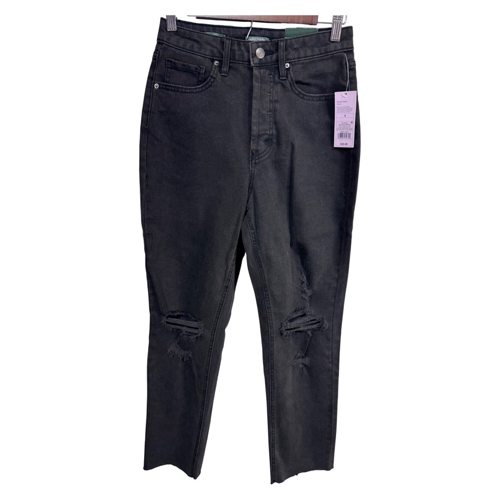 Wild Fable 4 Black Jeans Women Super‎ High-Rise Slim Straight Distressed